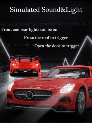 Image of 1 /32 Merceedes Benz SLS AMG GT Future Model Car - Exclusive Alloy Metal Pullback Toy with Openable Doors, Lights, and Music for Kids (1:32 Merceedes SLS- Red)