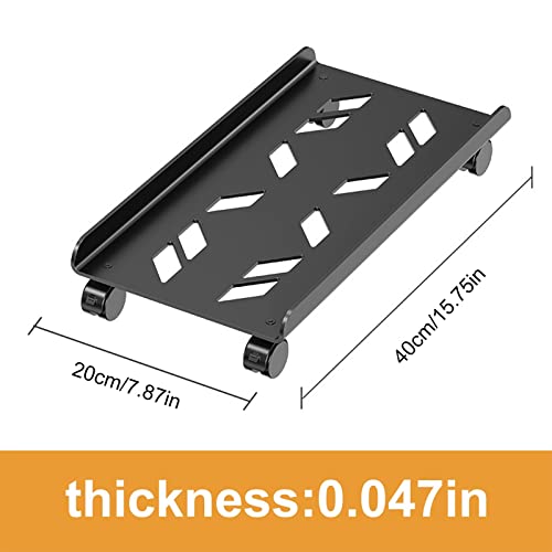 Soporte móvil ajustable para torre PC con base de enfriamiento y 4 ruedas rodantes, soporte para CPU que se adapta a la mayoría de cajas de PC miniatura 2