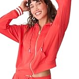 P.J. Salvage Women's American Honey Collection Zip-Up Hoodie, Ruby, Small