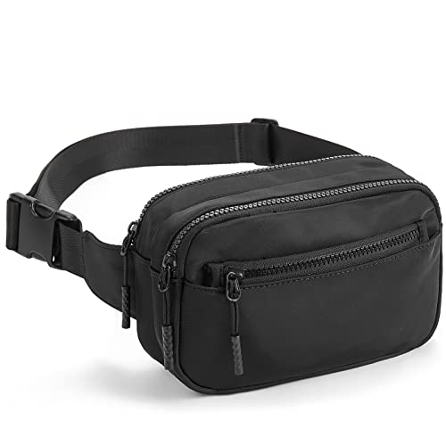 Stylish Adjustable Strap Black Fanny Pack for Women and Men by Telena