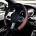 SHIAWASENA Car Steering Wheel Cover, Leather, Universal 15 Inch Fit, Anti-Slip & Odor-Free (Black&Brown)
