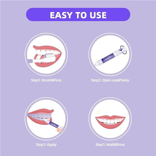 Image of Teeth Whitening Gel Pens V34 Purple Teeth Whitener Non Sensitive 25% Carbamide Peroxide Teeth Color Corrector Whitening, (3X) 4ml / Pen
