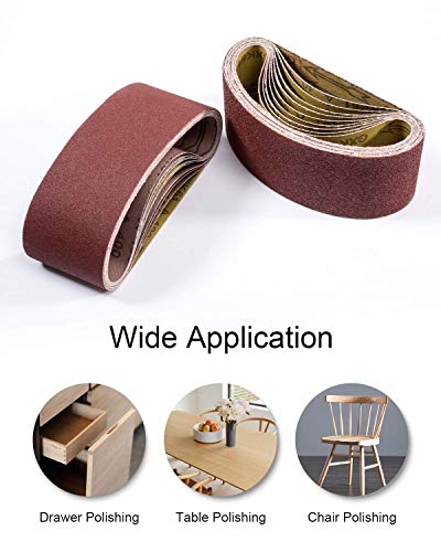 3X18 Inch Sanding Paper,40 Grit Aluminum Oxide Sander Belt Craftman Belt Sandpaper,12 Pack(3X18In,40 Grit) #TOP4
