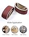 4x21 Sanding Belts, Sanding Belt Assortment 4x21,3 Each of 40 80 120 150 240 400 Grit (4x21 Inch,18 Pack)