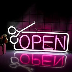 NXYX Open Neon Sign LED Sign USB Powered Neon Light with Switch for Bar, Salon, Store, Hotel, Coffee, Shop, Club, Business (16.5×11.4 inch) (NXYX-NS-Open(pink&white))