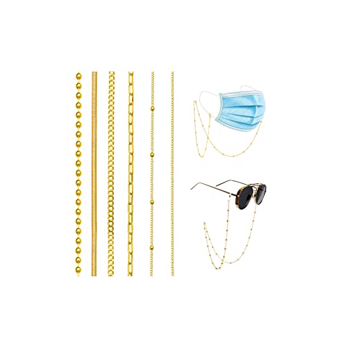 Glasses Chain Holder for Women, 6 Pack Eyeglass Chain Necklace, Eye Glass Accessory