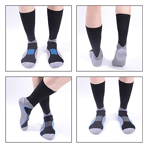 JOYNÉE Mens Athletic Crew Socks with Cushion for Running and Workout 6 Pack