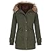 Produktbild TOPKEAL Damen Essential Hooded Winter Langarm Wintermantel mit Kapuze Frauen Winterjacke Warm Parka Mantel Jacke (Grün, M)