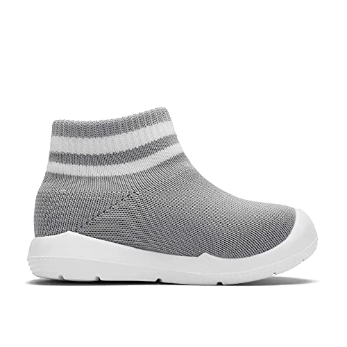 Engtoy Baby Sock Shoes Baby Walking Shoes Infant Non-Slip Breathable Slippers with Soft Rubber Sole Baby Boys Girls Slip On Sneakers Grey4
