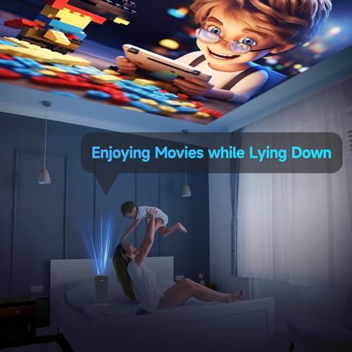 Image of Magcubic Mini Projector Portable with Android 11, Smart Projector Full HD 4K Support, Outdoor Projector Wifi6 BT5.0 and Bluetooth 300ANSI 12000Lumens, 180Rotatable Projector for Phone /Lapt