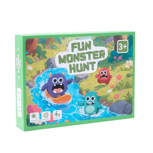 sszxmy Jeu de Chasse aux Monstres Amusant pour Tout-Petits, Jeu éducatif interactif avec dés en Bois