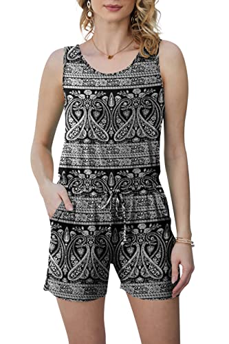 Image of DouBCQ Womens Summer Casual Sleeveless Loose Jumpsuits Romper with Pockets