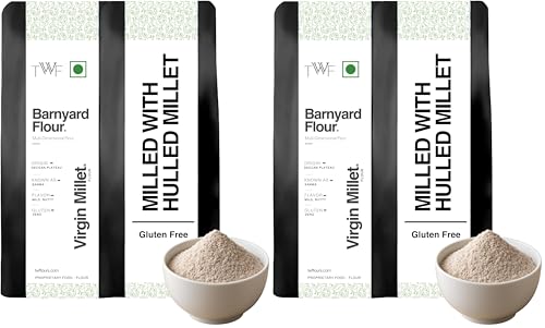 Image of TWF Hulled Barnyard Flour | 1Kg | Cooks in 15 Minutes | Stone Ground | Not Pulverized | Sanwa, Samak, Udalu, Bhagar, Kuthiraivally Seeds | Ideal for Upwas, Farali, Vrat | Ancient Grain Flour | Gluten-Free