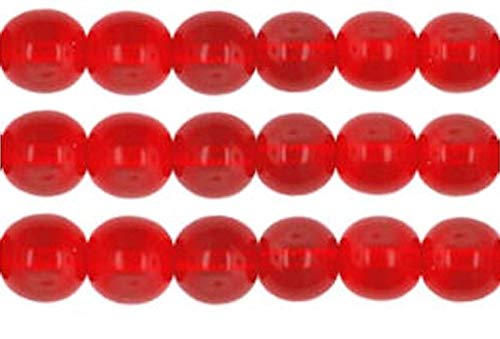 Red Round Glass Beads, Sizes 8mm, 6mm and 4mm. Not Painted or Coated, Goes Well with Cat