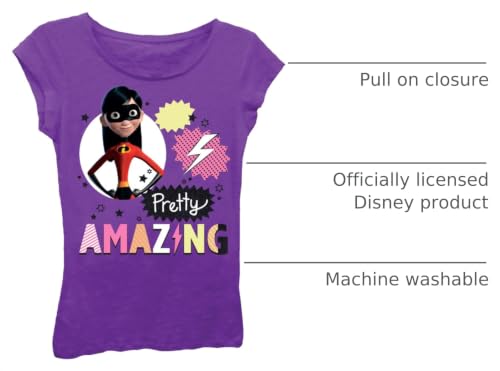 Image of Disney Girls' The Incredibles 2 Violet Pretty Amazing Short Sleeve T-Shirt