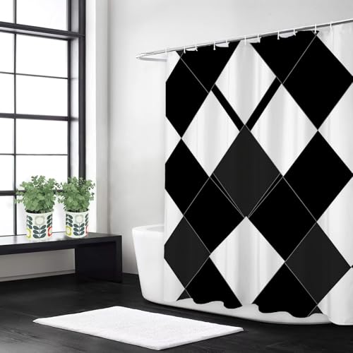 Rideau de douche imperméable de qualité supérieure 160x160 cm avec crochets