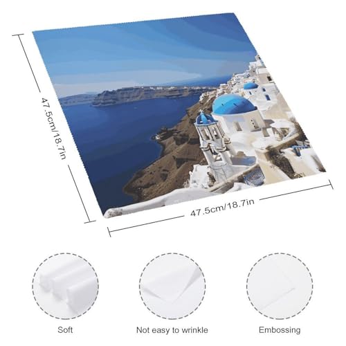 Servilletas de Tela Santorini Greek Island Vista al Mar 2 Piezas miniatura 2