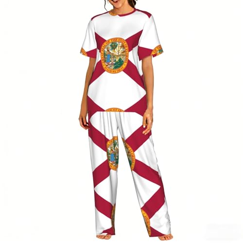 Pyjama confortable femme avec imprimé Floride ensemble de nuit doux