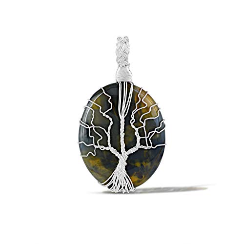 Pendentif Neolite jaune en forme de néolite collier ras de cou pour femme