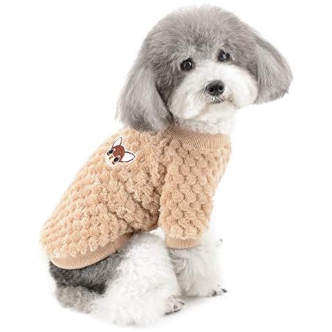 Zunea Hundepullover für kleine Hunde Fleece Warm Weich Welpen Sweater Wintermäntel Winterjacken Hunde Bekleidung Haustier Chihuahua Katzen Kleidung Braun S Cover