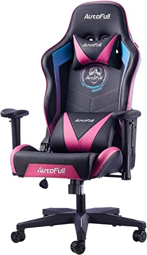 Sedia Ergonomica Da Ufficio E Gaming In Pelle PU Rosa Con Supporto Lombare E Braccioli Regolabili