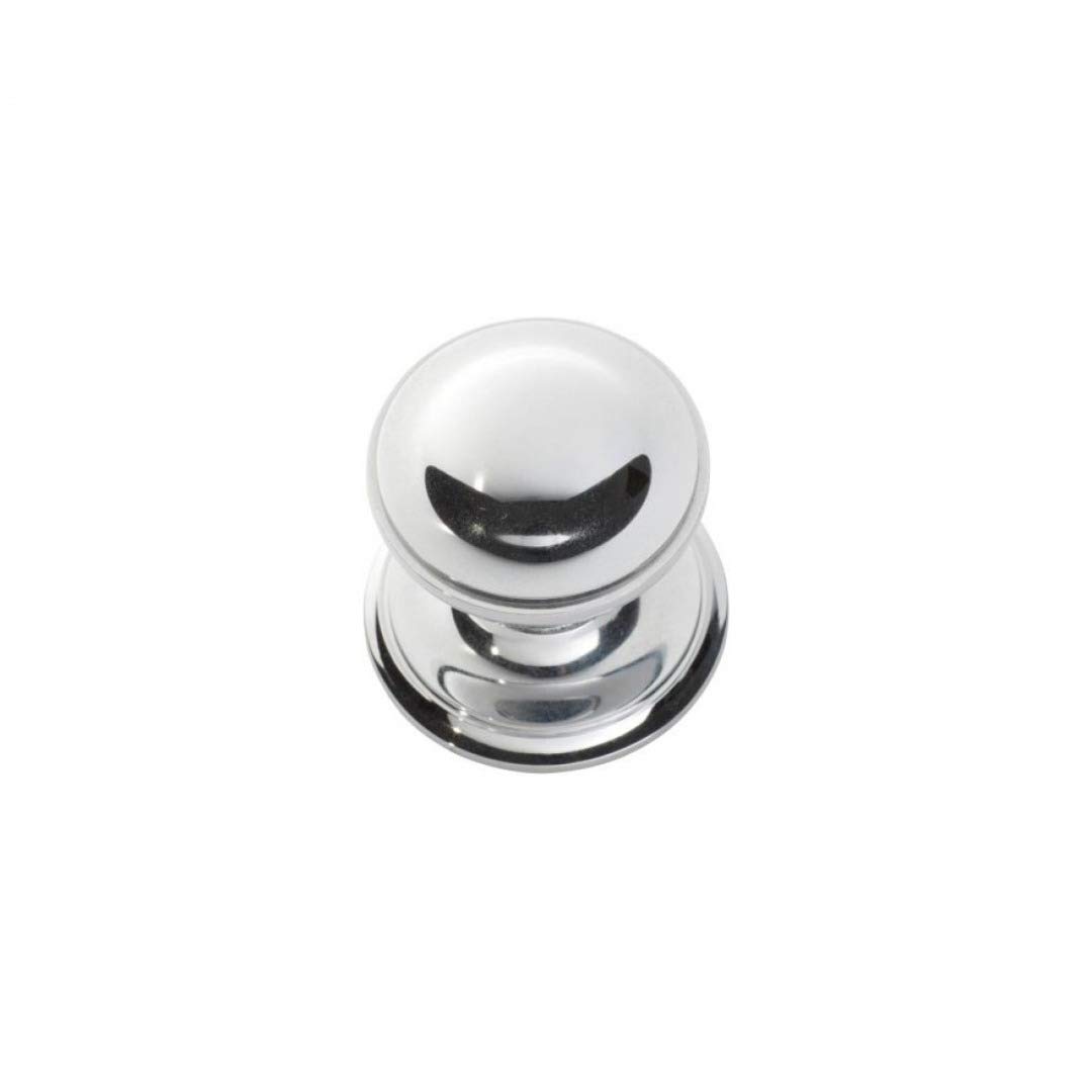 85MM - Solid Brass Heavy Victorian Centre Door Knob - Chrome Polished - Fixed