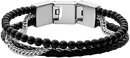 Fossil Bracciale Multistrands Bronzite da Uomo