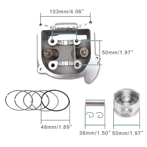 GOOFIT Big Bore Zylinder Kit Ersatz für GY6 50cc 139QMB Racing Scooter Parts 50mm Bore