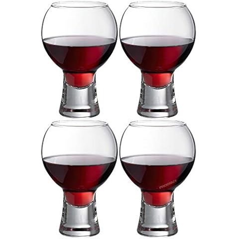 Set of 4 x 500ml Thick Short Stem Balloon Glasses - Suitable for Wine, Gin & Cocktails Cover