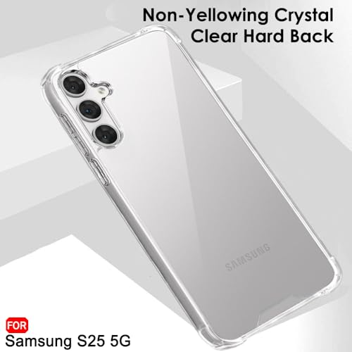 Image of TheGiftKart Crystal Clear Back Cover Case for Samsung Galaxy S25 5G | 360 Degree Protection | Shock Proof Design | Transparent Back Cover Case for Samsung Galaxy S25 5G (PC & TPU, Transparent Bumper)
