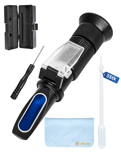 4-in-1 Frostschutz Refraktometer Mit ATC, Kühlmitteltester Für Ethylenglykol (G11 G12), Propylenglykol (G13), AdBlue (DEF), Batteriesäure Und Scheibenwaschflüssigkeit Schwarzes Kühlflüssigkeit Prüfer