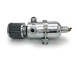 HotRod99 Aluminum Breather Catch Tank with Breather Filter Oil Catch Can With Two AN12 Fittings Silver
