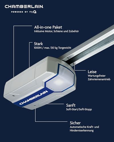 Chamberlain Premium ML1000EV Garagentorantrieb - Kraftvoll & Leise - Smart-Home-Fähiger...