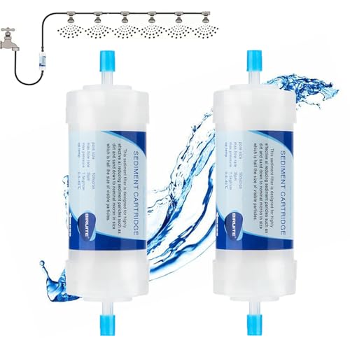 AbrirTrail Filter for Misting System PP Sediment Strainer 10 Micron Deep Filtration for Dirt/Sand Protection in Outdoor Misters & Spray Nozzles 2 Pieces