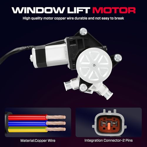 Image of Rear Driver Side Power Window Regulator with Motor (2 Pins) Fit for 2008-2011 Ford Escape, Mercury Mariner, Mazda Tribute, 751-712