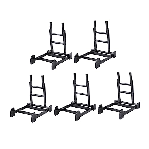 Happyyami 5Pcs Plate Display Stands Multipurpose Dish Storage Rack for Plates Sturdy Base for Artwork Platters and Books for Home and Retail Use