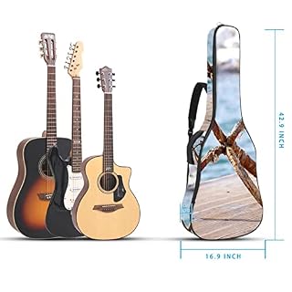 Hondank Housse imperméable pour guitare acoustique avec double bandoulière et poche Motif phare Bleu nautique… - Les Beatles, Paul McCartney, John Lennon, RIngo Starr, George Harrison Hondank Housse imperméable pour guitare acoustique avec double bandoulière et poche Motif phare Bleu nautique… – Image 5