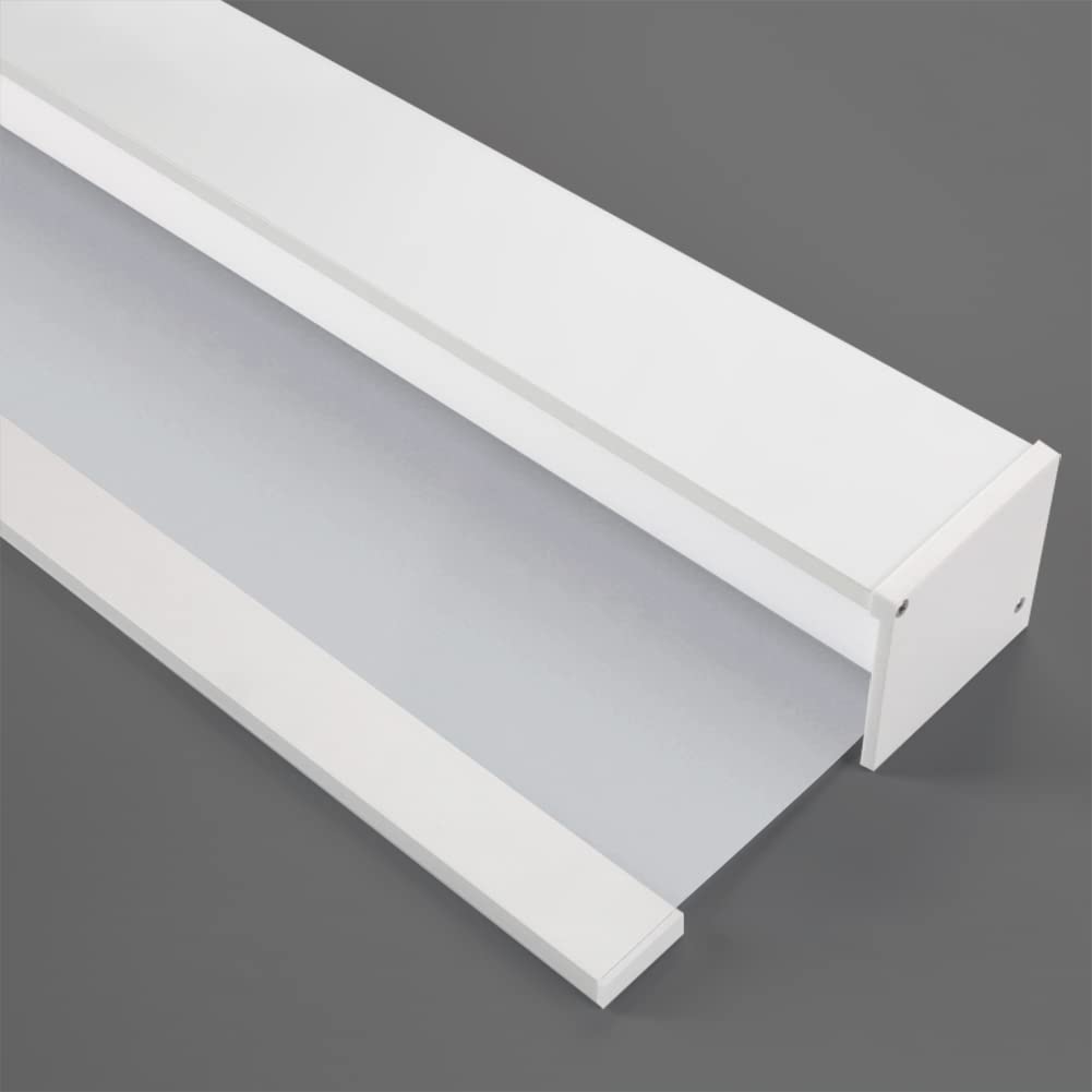 ZSHINE Manual Chain-Free Roller Shades with Square Valance Full Blackout Solid Color Fabric Customized Size (White)