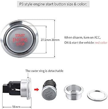 EASYGUARD ES002-P3 Push Engine Start button Module and keyless go System Compatible with car Alarm or keyless Entry System dc12v