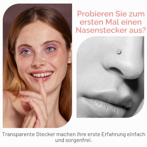 36 Stück Piercing Retainers Klar Lippenpiercing, Flexibel Hufeisen Septum Nasenring, Acryl Nasenstecker Bauchnabelring Zunge Septum Augenbraue Brustwarze Lippe Labret Tragus Knorpel Schmuck