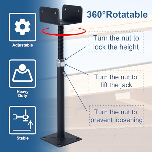 YMSZGBZG 2 Pack Mini U-Shaped Screw Jack for 4x2, 4x4, 4x6 Joists - Adjustable Steel Telepost with U-Head, U-Shaped Floor Jack, U-Shaped Post Jack.11-15 Inch Adjustment Range by YMSZGBZG - Image 5
