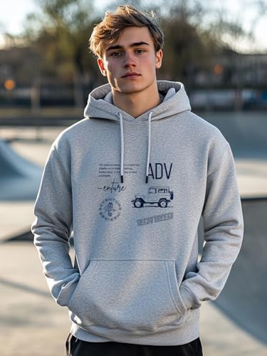 Image of Nobero Printed Hoodies for Man | 280 GSM Rich Cotton Fleece Hooded Full Sleeve Sweatshirt for Man | Stylish Casual Wear Winter Hoodies for Men