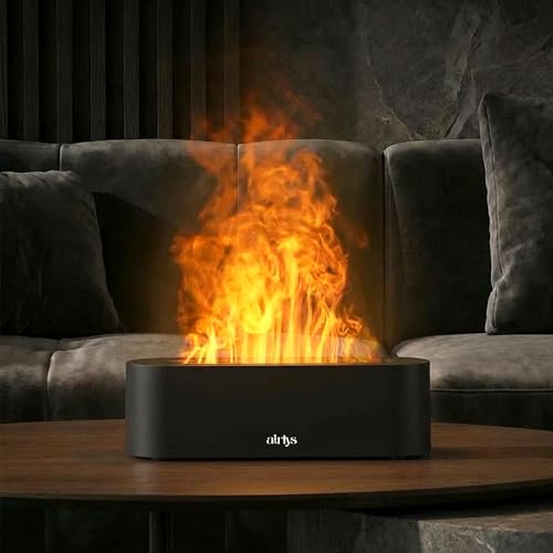 Image of Aroma Flame Diffuser with Free 15ml Premium Essential Oil Aromatherapy Humidifier Realistic Flame Effect | 7 Color LED Modes | Ultrasonic Quiet Mist | Auto Shut-Off Timer
