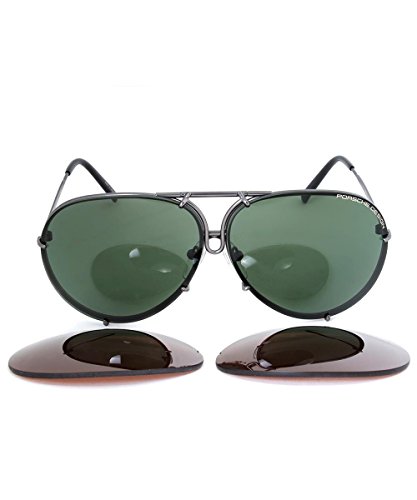 Porsche Design 8478C Sunglasses Matte Gray Frame with Interchangeable 66mm Lens