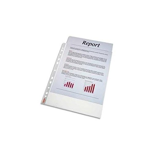 ESSELTE Lot de 5 Sachets de 100 pochettes perforées A4 polypropylène grainé 4.8/100e incolore