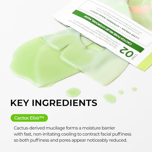 Dr.Melaxin CACTOX DE-PUFFING PORE TOX GEL MASK 4EA with Cactus Cooling Reduce Puffiness & Pore Tightening for Visible Pore Care Skin Repair - Image 4