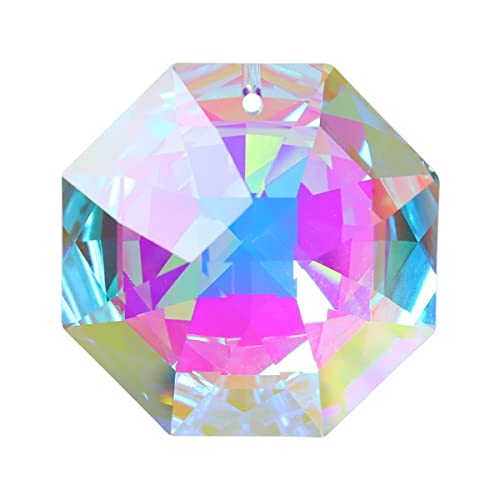 プリズムと万華鏡 クリスタル プリズム シャンデリア クリスタル ペンダント ホームデコレーション 理科教室光学キット (Color : 65mm Octagon)