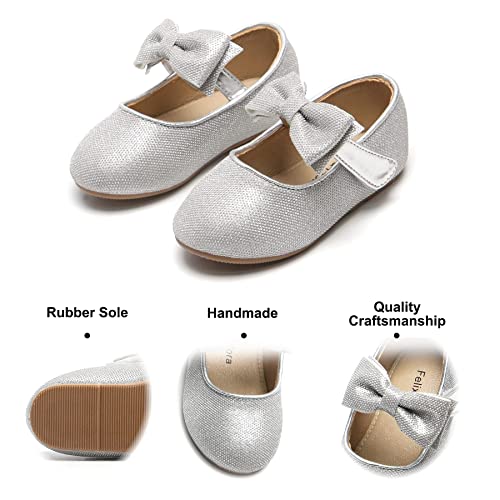 Image of Felix & Flora Toddler Flower Girl Dress Shoes - Girl Ballet Flats Party School Shoes Wedding