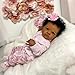 Anano 45 Biracial Reborn Baby Doll Black Mixed Baby Doll, Realistic Newborn Black Bebes Reborn Doll African American Silicone Babies for Kids, Collectors and Enthusiasts