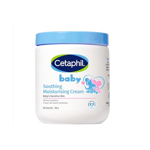 Image of Cetaphil Baby Soothing Moisturising Cream 566 g for Newborns & Babies | 48H Hydration & 8H Skin Barrier Protection | With Glycerin, Sunflower Seed Oil & Sweet Almond Oil | Gentle Face & Body Moisturiser